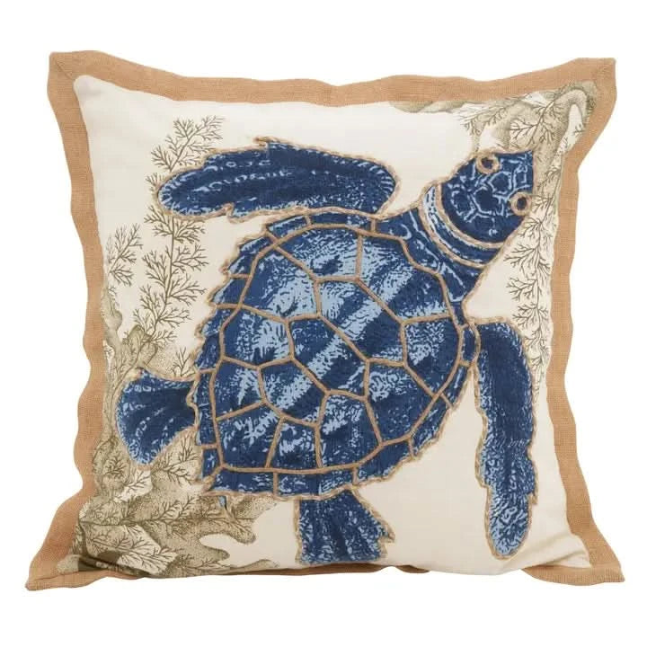 Turtle Printed Square Throw Pillow 20"