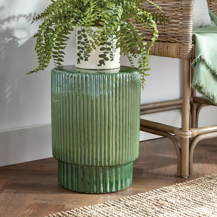 Tamegroute Style Green Glaze Garden Stool