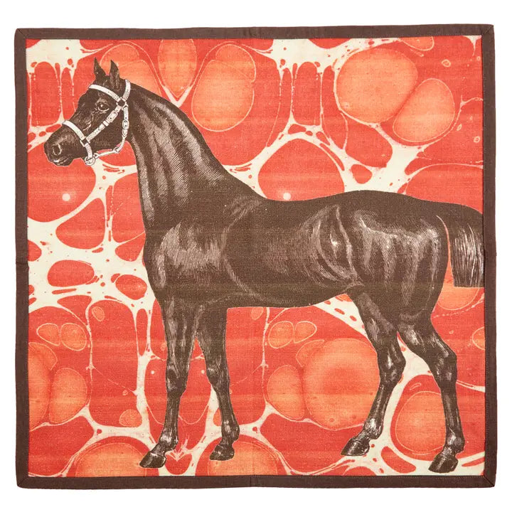 Set of 4 Equestrian Printed Napkins