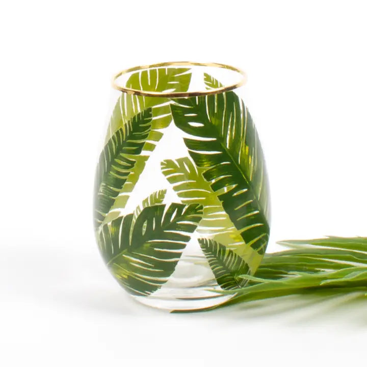 Set of 4 Banana Leaves Wine Glasses