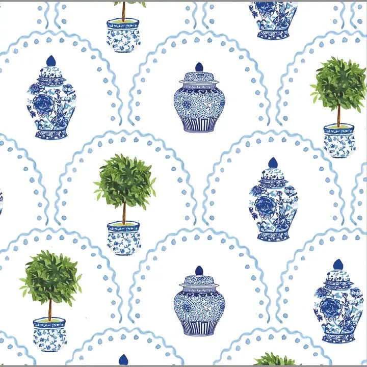 Gift Wrap Sheets Topiary Chinoiserie