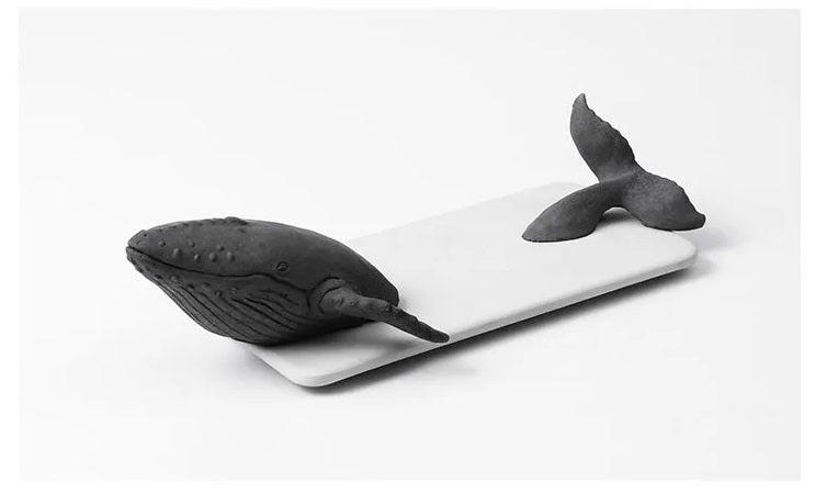 Modern Concrete Whale Sculpture in Black or White