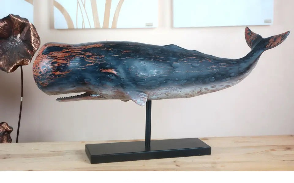 Sperm Whale Statues on stand