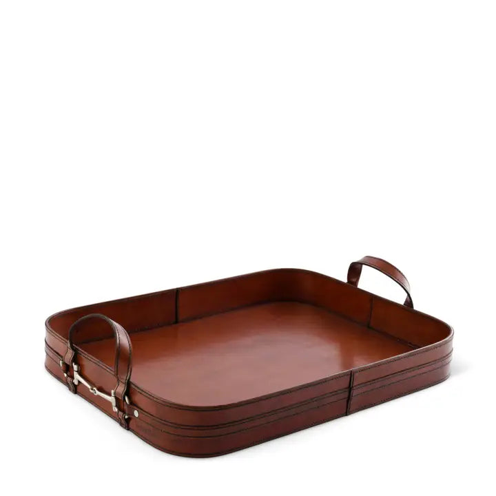 Equestrian Horse Bit Leather Serving Tray