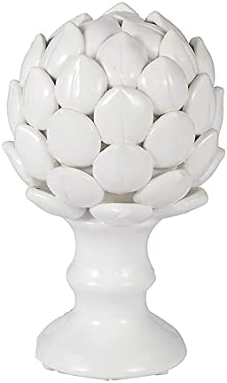 Ceramic Artichoke Finial in Off White