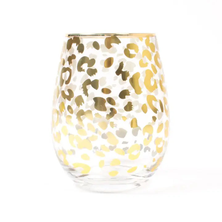 Set of 4 Leopard Wine Glasses