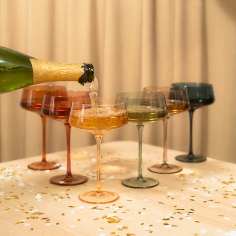 Multicolor Champagne Coupes Set of 6