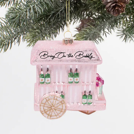 Pink Champagne Cart Ornament