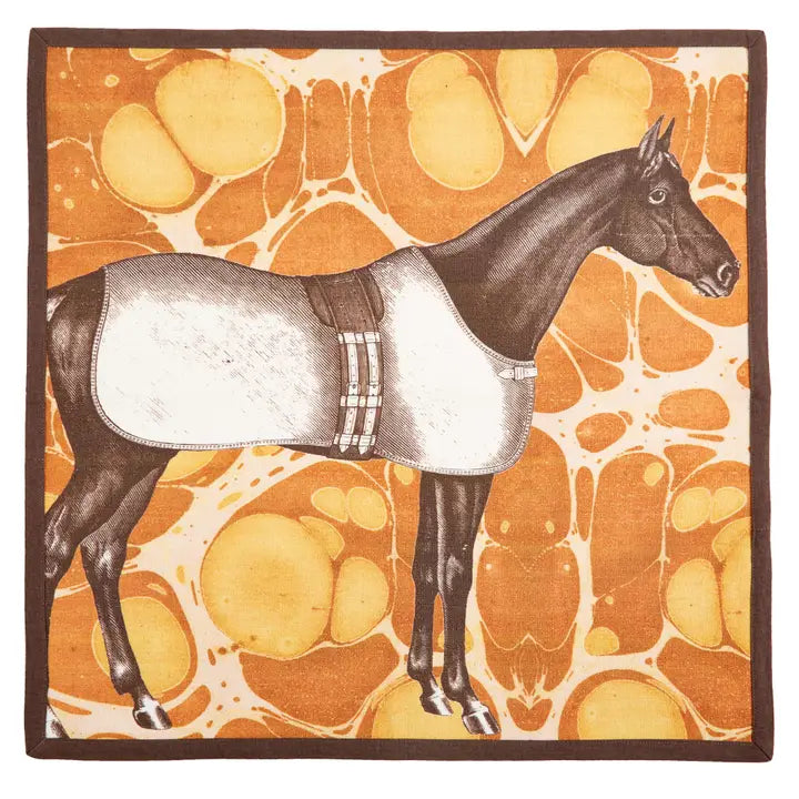 Set of 4 Equestrian Printed Napkins