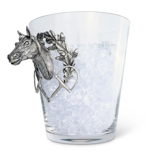 Equestrian Horse Bit Glass Ice Bucket