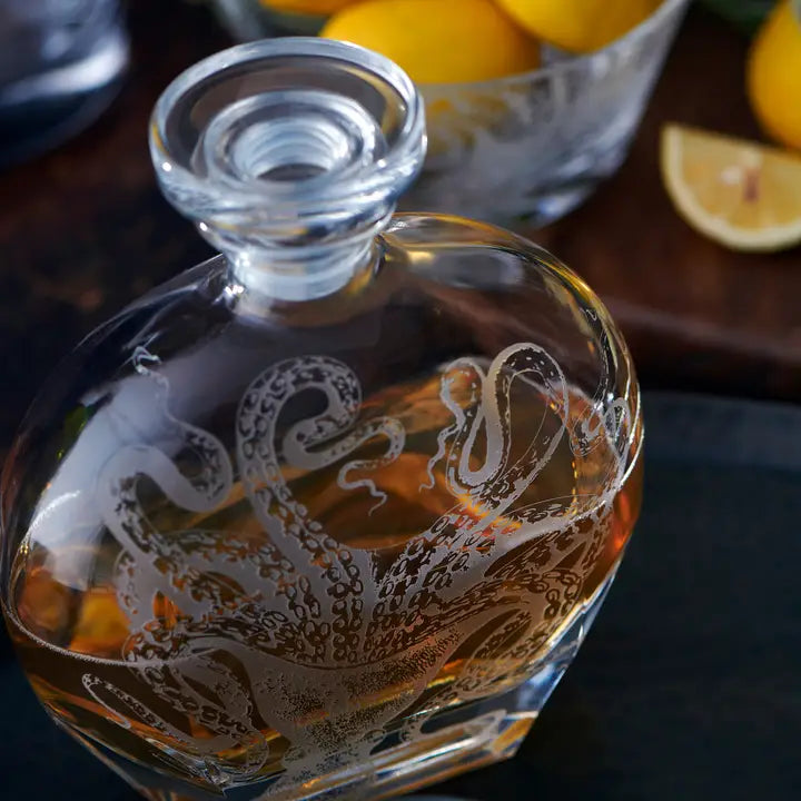 Octopus Etched Decanter