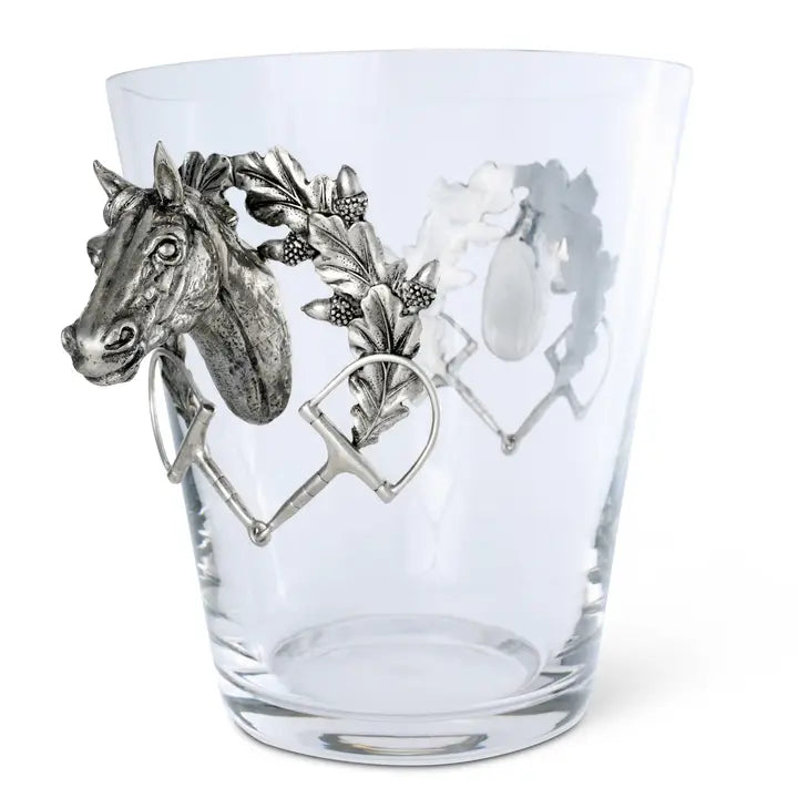 Equestrian Horse Bit Glass Ice Bucket