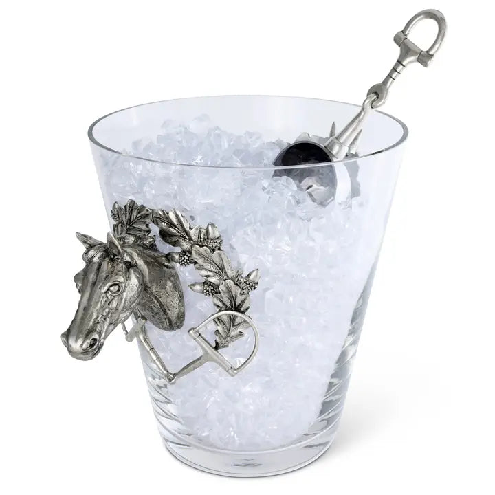 Equestrian Horse Bit Glass Ice Bucket