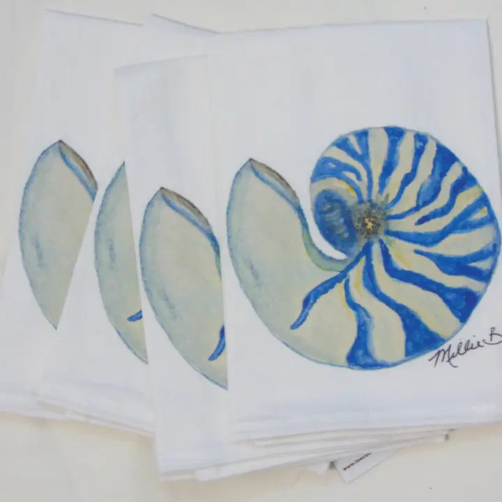 Blue Nautilus Napkins