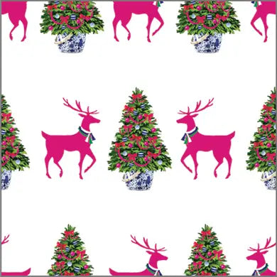 Gift Wrap Sheets Blue Bows Christmas Tree