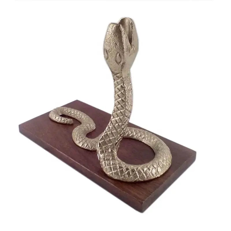 Metal and Wood Snake Candle Holder