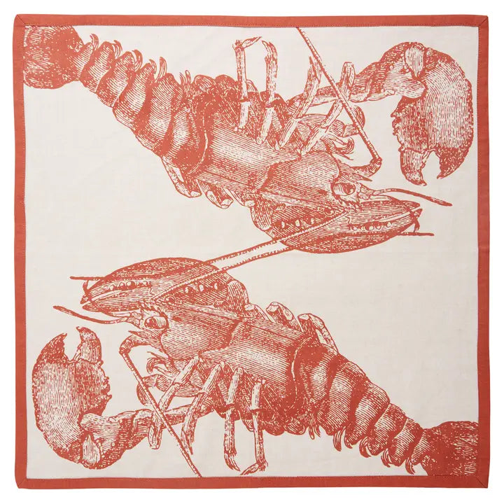 Set of 4 Lobster Printed Napkins