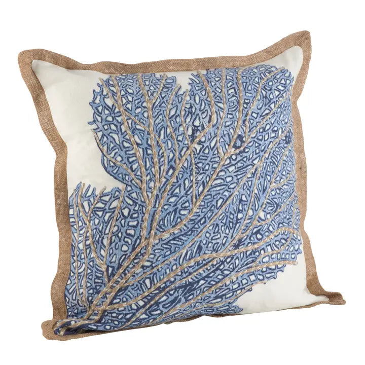 Coral Sea Fan Printed Square Throw Pillow 20"