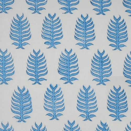 Set of Six Napkins Blue Fern Print with Tassel