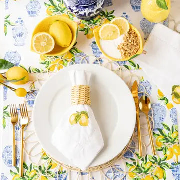 Lemon Embroidered Napkins Set of 6