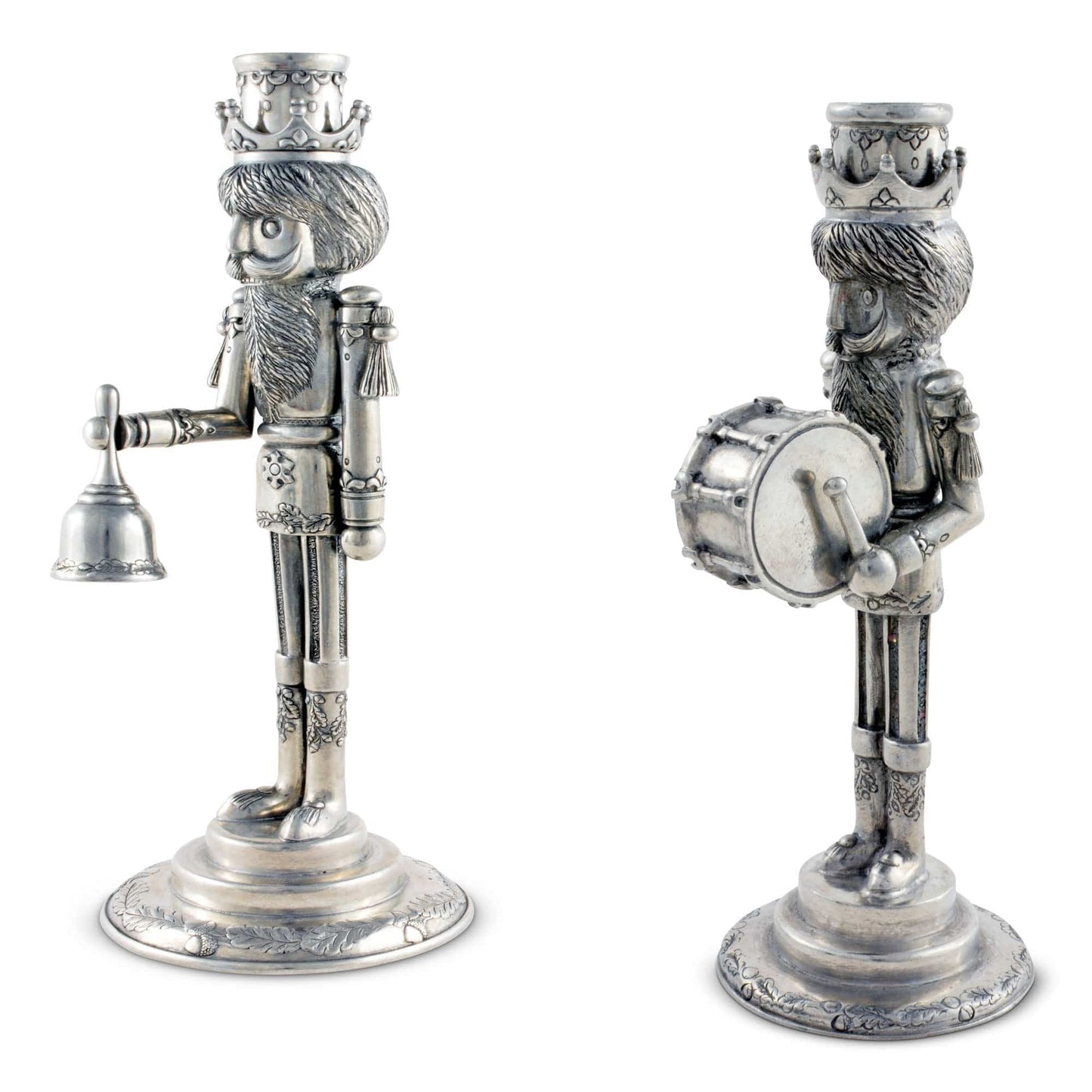 Nutcracker Candle Stick with Drummer and Bell Set