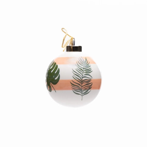 Hand Painted Tropical Leaves Ornament