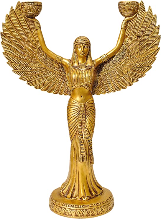 Brass Candle Holder Egyptian Sculpture