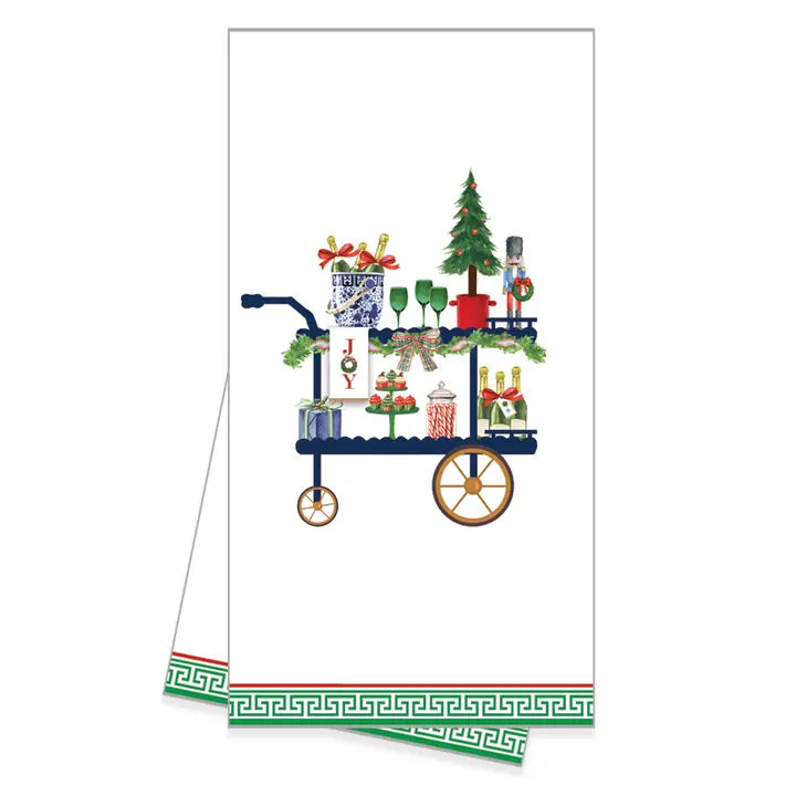 Christmas Bar Cart Cotton Tea Towel