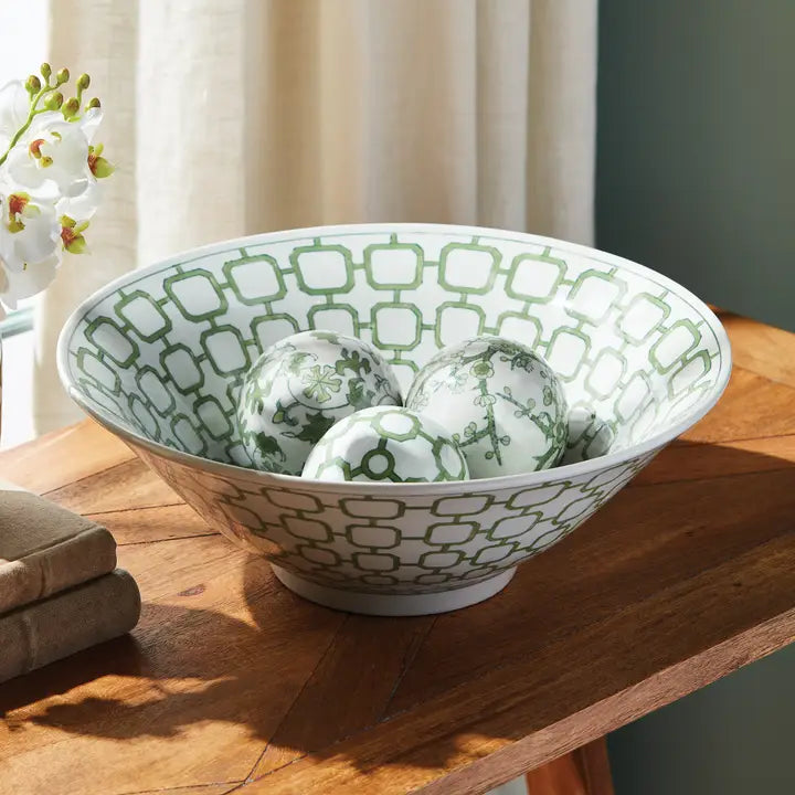 Modern Dutch Chinoiserie Green Decorative Bowl