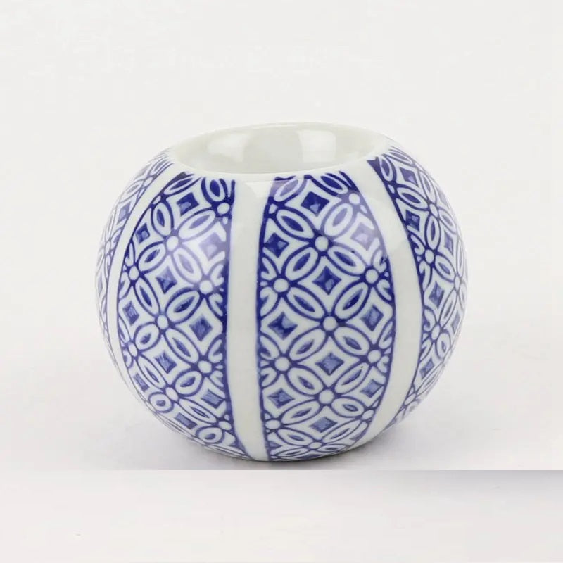 Blue Ceramic Tealight Candle Holder Set of 5