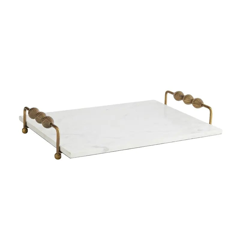 Marble Tray with Brass Handles