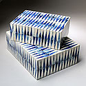 Set of Two Blue and White Inlay Boxes