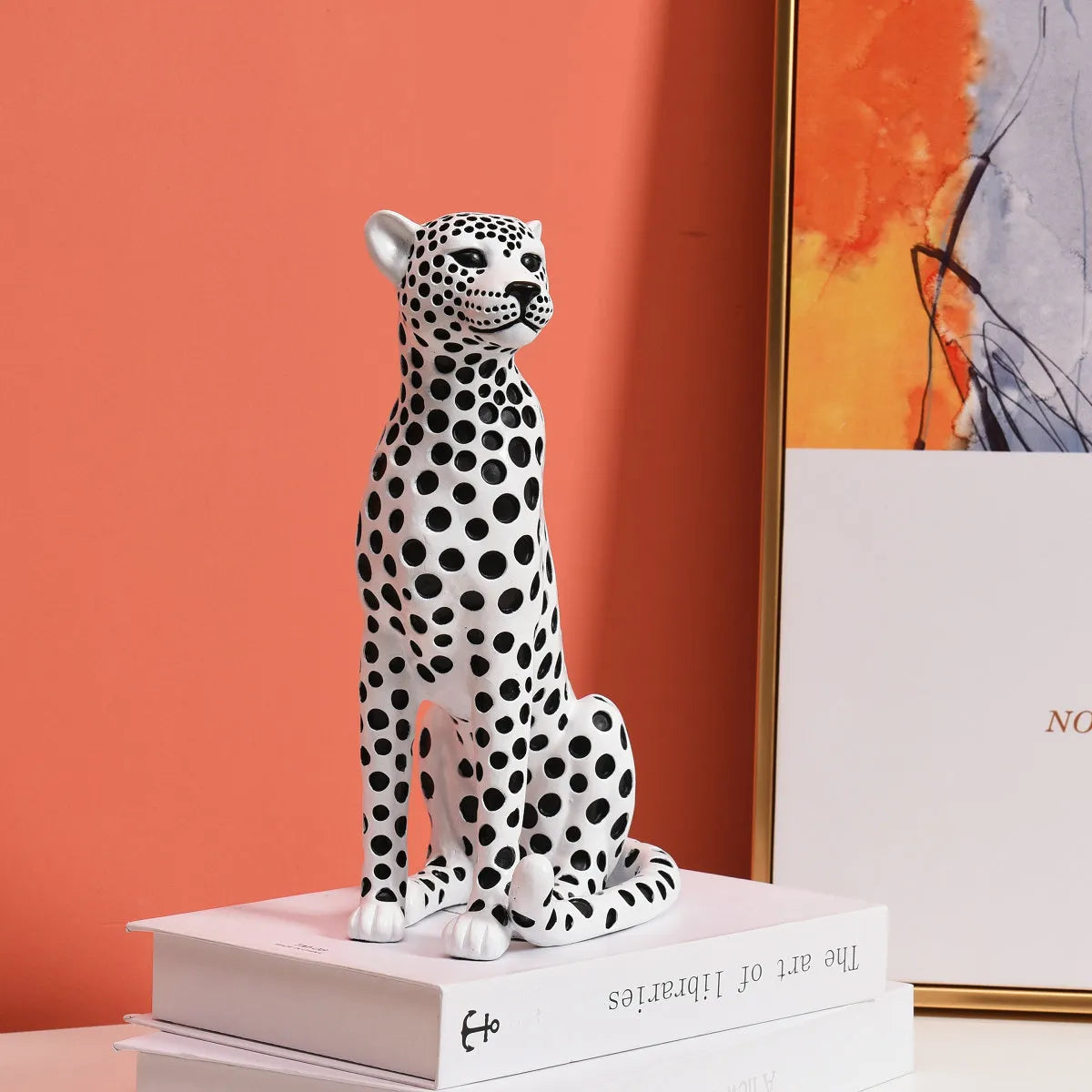 Modern Ceramic Leopard Statue