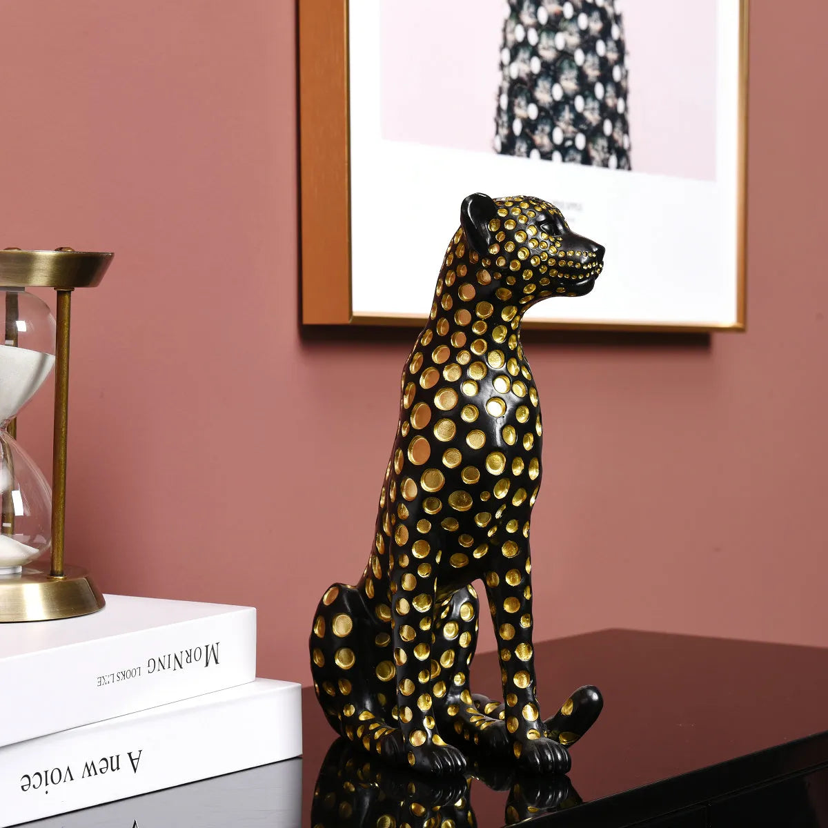 Modern Ceramic Leopard Statue