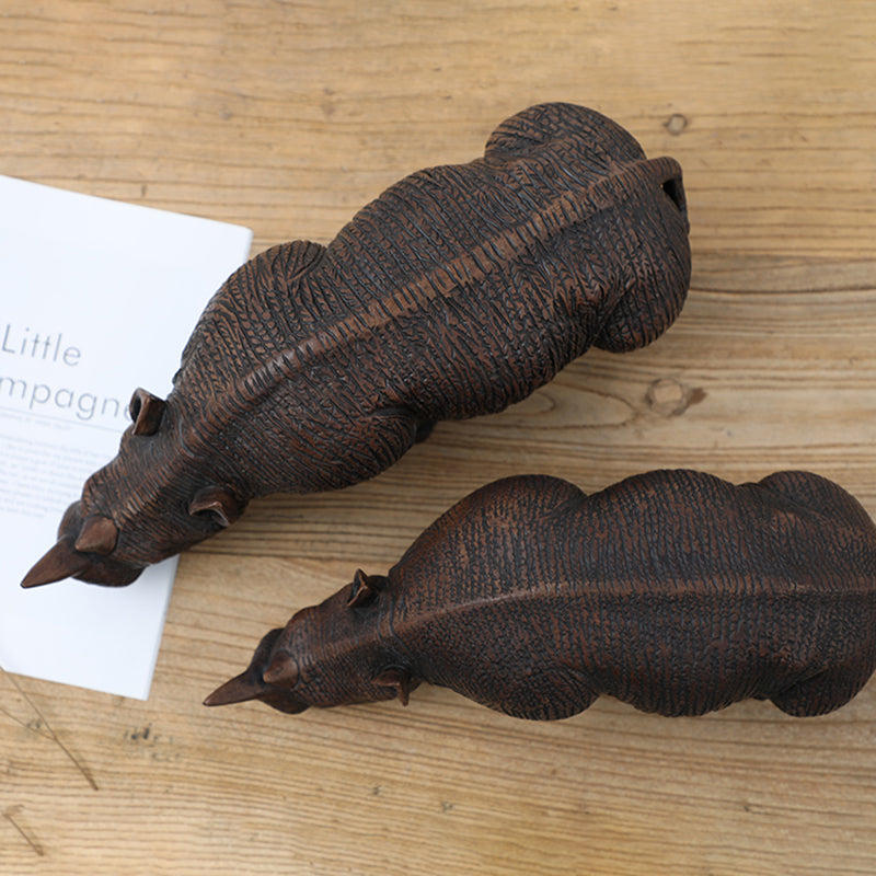 Set of Two Decorative Rhinoceros Sculpture For Living Room