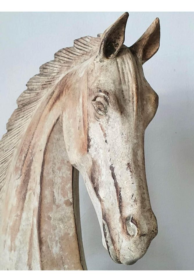 Hand carved Wooden Horse Head Small in Blonde - bohemian-beach-house