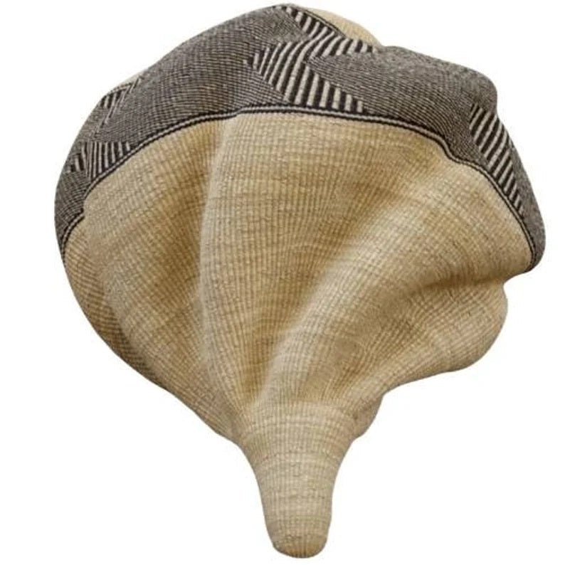Twisted " Shell " Ghana Basket in natural and Black Tribal