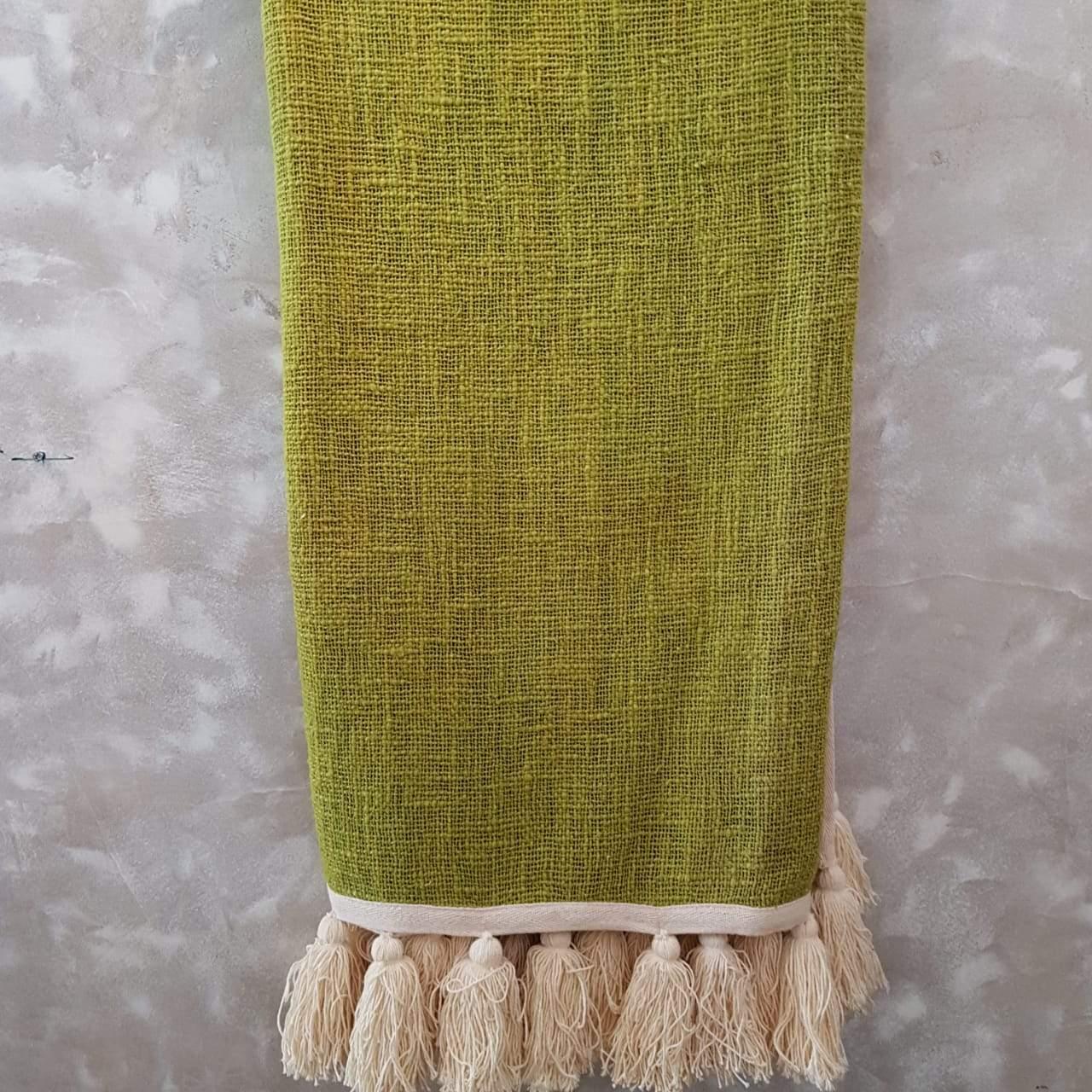 Beautiful Lime Throw Blanket With Tassels