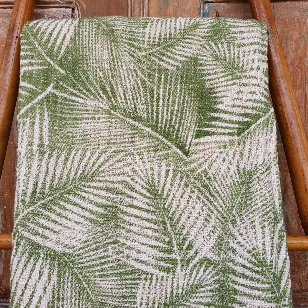 Tropical Palm Vintage Leaf Print Throw with Tassels - bohemian-beach-house