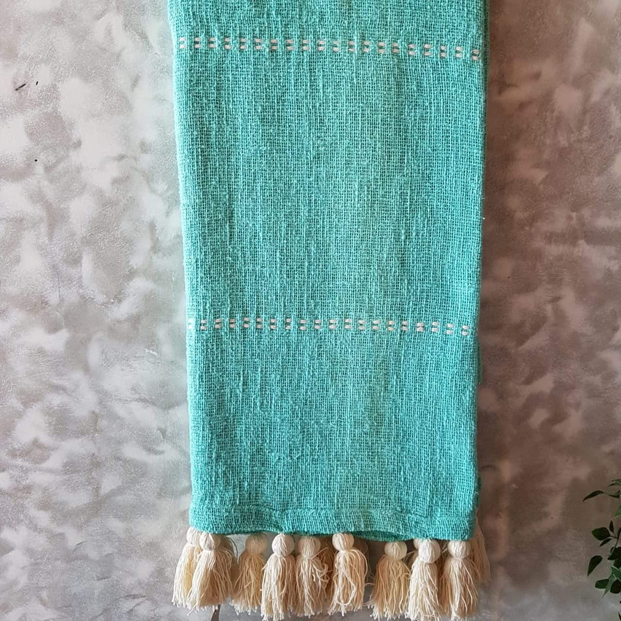 Beautiful Aqua Throw Blanket With Tassels