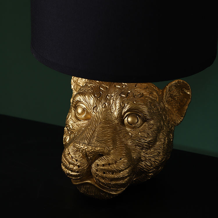 Leopard Head Table Lamp