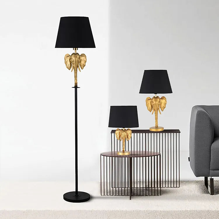 Elephant Table Lamp in Gold / Black Small