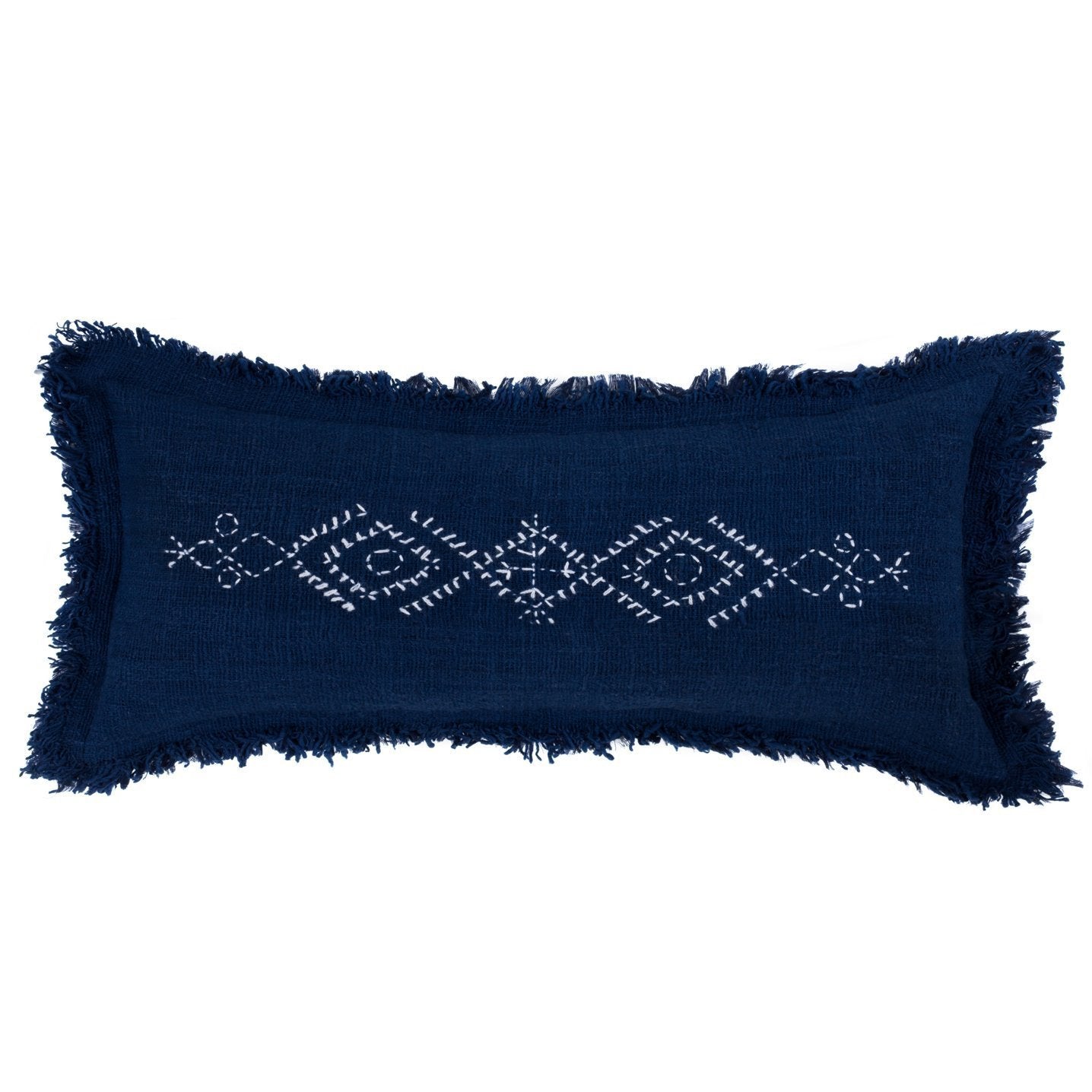 Lumbar Navy Berber Pillow - bohemian-beach-house