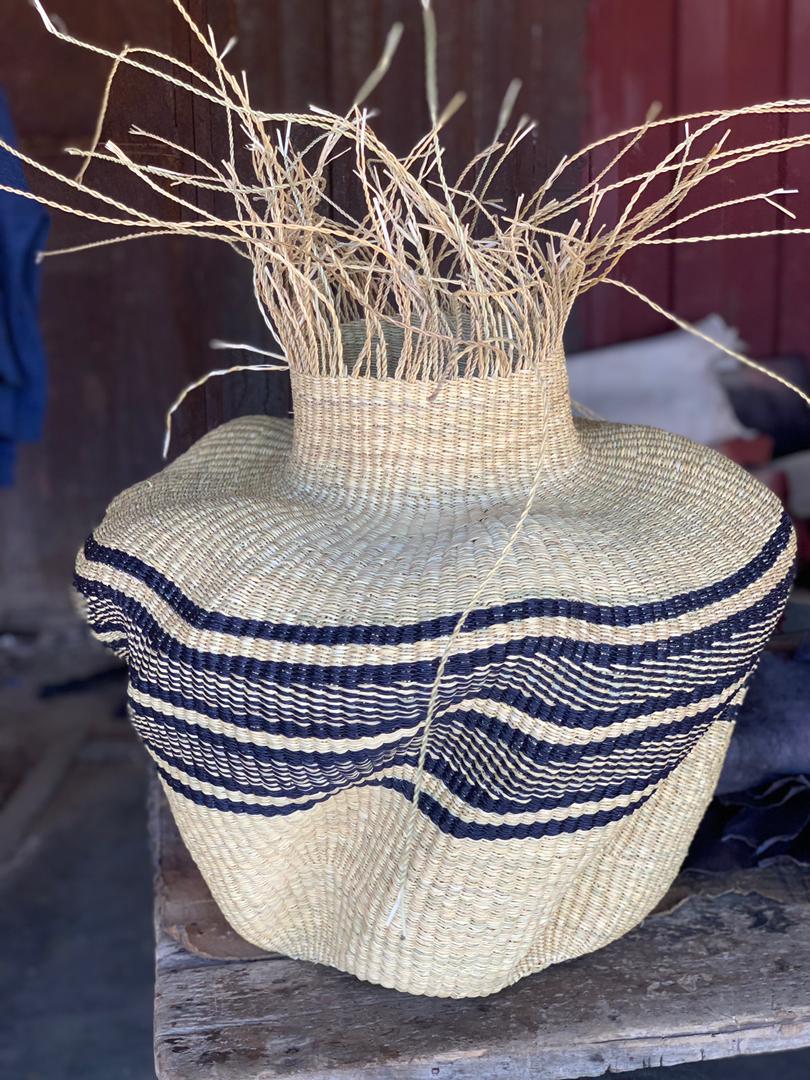 Large Rasta Yamayama Basket in Natural and Black