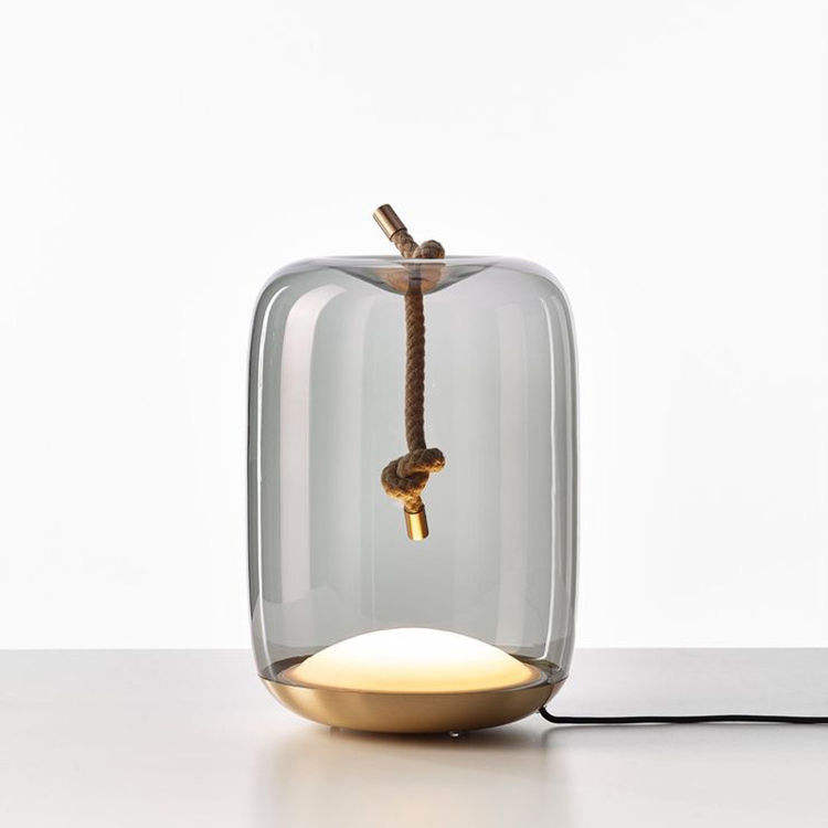 Modern Smoke Glass Table Lamp